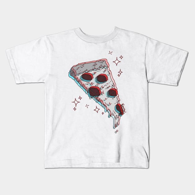 3 Dimensional Pizza Kids T-Shirt by ControllerGeek